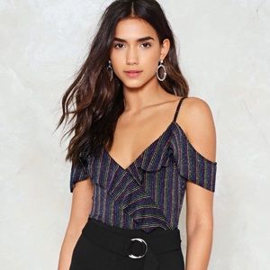 Nasty Gal Multicolored Sparkly Leotard